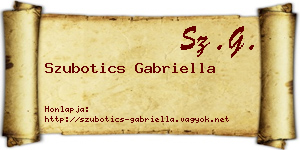 Szubotics Gabriella névjegykártya