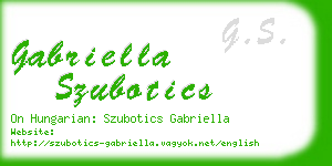 gabriella szubotics business card
